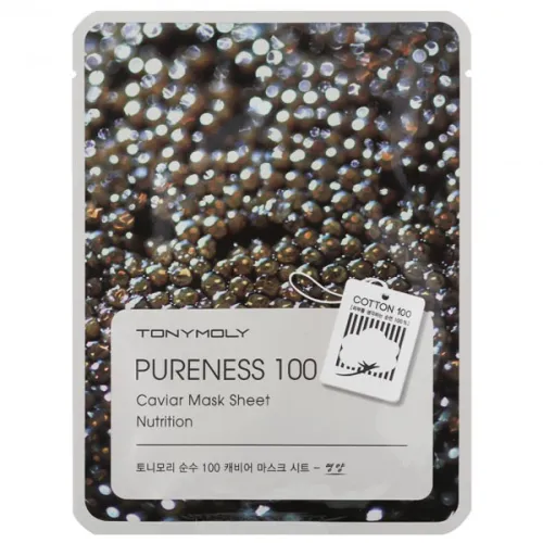 Тканинна маска для обличчя Tony Moly Pureness 100 Mask Sheet Caviar з екстрактом чорної ікри, 21 мл.