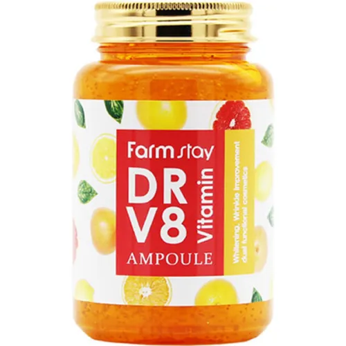 Багатофункціональна ампульна сироватка для обличчя FarmStay Dr-V8 Vitamin Ampoule з вітамінами, 250 мл.