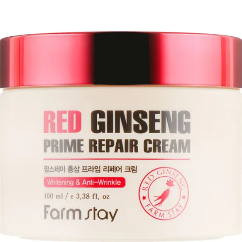 Антивозрастной восстанавливающий крем FarmStay Red Ginseng Prime Repair Cream с экстрактом красного женьшеня, 100 мл.