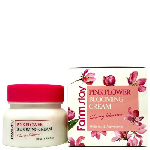 Крем для обличчя FarmStay Pink Flower Blooming Cream Cherry Blossom з екстрактом квітів вишні, 100 мл.