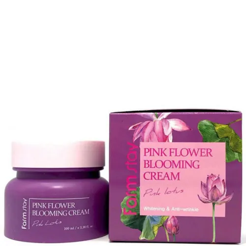 Крем для обличчя FarmStay Pink Flower Blooming Cream Pink Lotus з екстрактом лотоса, 100 мл.