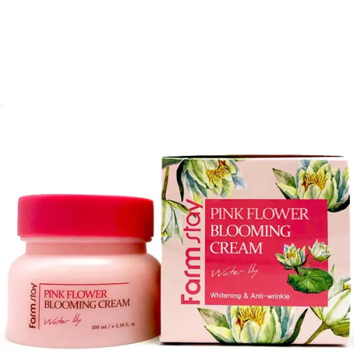 Крем для обличчя FarmStay Pink Flower Blooming Cream Water Lily з екстрактом водяної лілії, 100 мл.