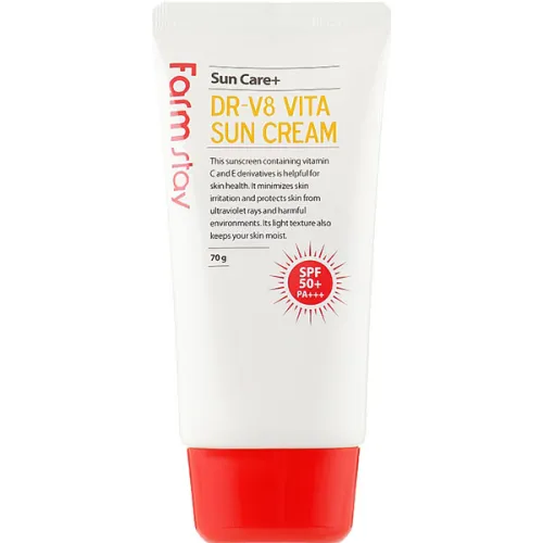 Витаминный солнцезащитный крем для лица FarmStay DR-V8 Vita Sun Cream SPF50+ PA+++, 70 г.