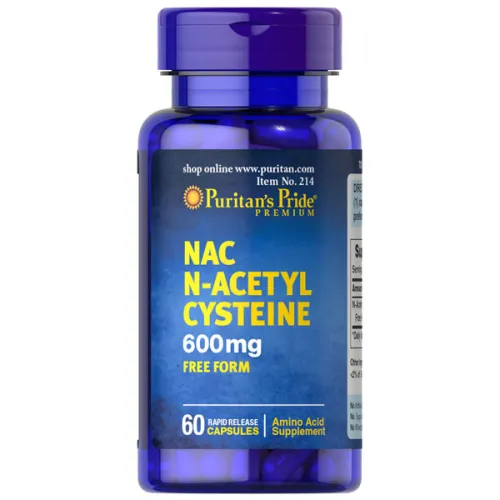 Капсулы Puritan’s Pride N-Acetyl Cysteine (NAC) на основе ацетилцистеи, 600 мг.