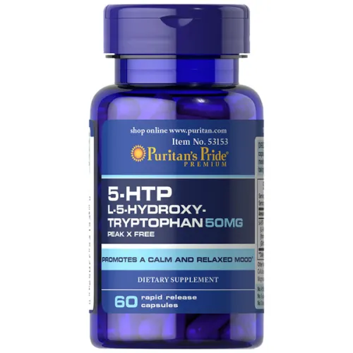 Капсулы 5-Гидрокситриптофан Puritan’s Pride 5-HTP L-5-Hydroxytryptophan, 50 мг.