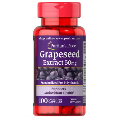Антиоксидант Puritan’s Pride Grapeseed Extract на основі екстракту виноградних кісточок, 50 мг.