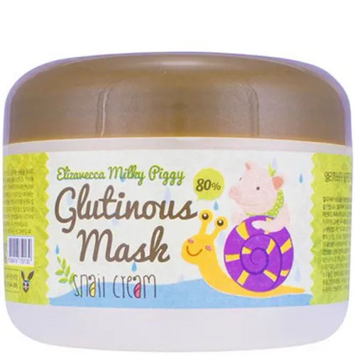 Нічна крем-маска Elizavecca Milky Piggy Glutinous 80% Mask Snail Cream з муцином равлика, 100 мл.