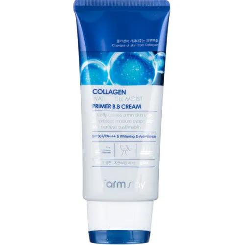Увлажняющий антивозрастной ВВ-праймер FarmStay Collagen Water Full Moist Primer B.B Cream SPF50+ PA+++ с коллагеном, 50 г.