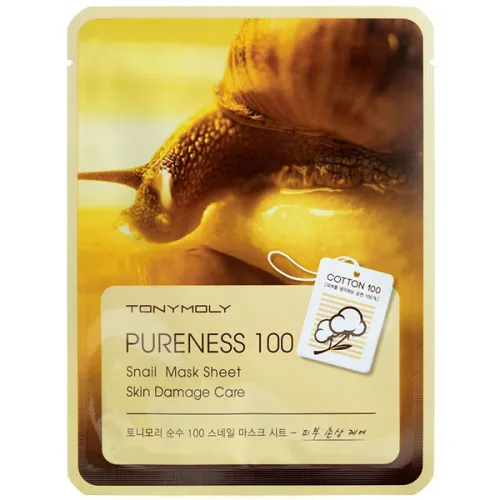Тканинна маска для обличчя Tony Moly Pureness 100 Mask Sheet Snail з муцином равлика, 21 мл.