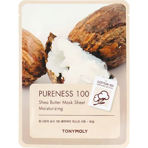 Тканинна маска для обличчя Tony Moly Pureness 100 Mask Sheet Shea Butter з екстрактом олії ши, 21 мл.