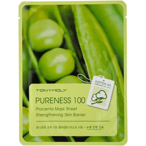 Тканинна маска для обличчя Tony Moly Pureness 100 Mask Sheet Placenta з фіто-плацентарним екстрактом, 21 мл.