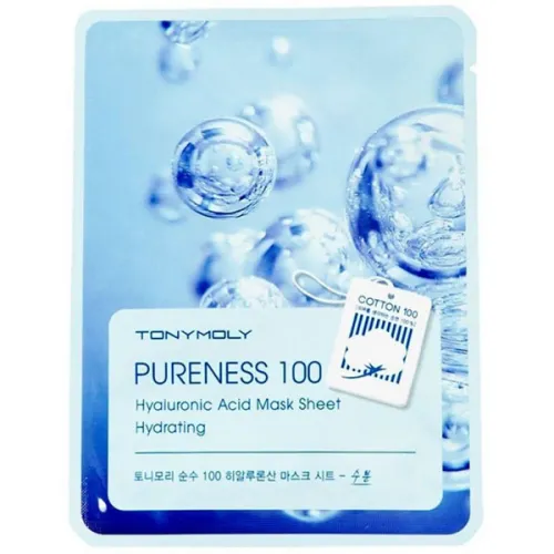 Тканинна маска для обличчя Tony Moly Pureness 100 Mask Sheet Hyaluronic з гіалуроновою кислотою, 21 мл.