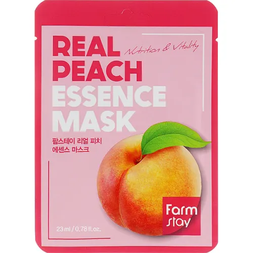 Тканинна маска для обличчя FarmStay Real Peach Essence Mask з екстрактом персика, 23 мл.