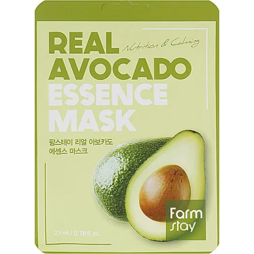 Тканинна маска для обличчя FarmStay Real Avocado Essence Mask з екстрактом авокадо, 23 мл.