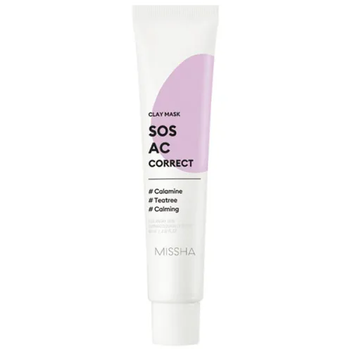 Очищающая глиняная маска для проблемной кожи лица Missha SOS Ac Correct Clay Mask, 60 мл.